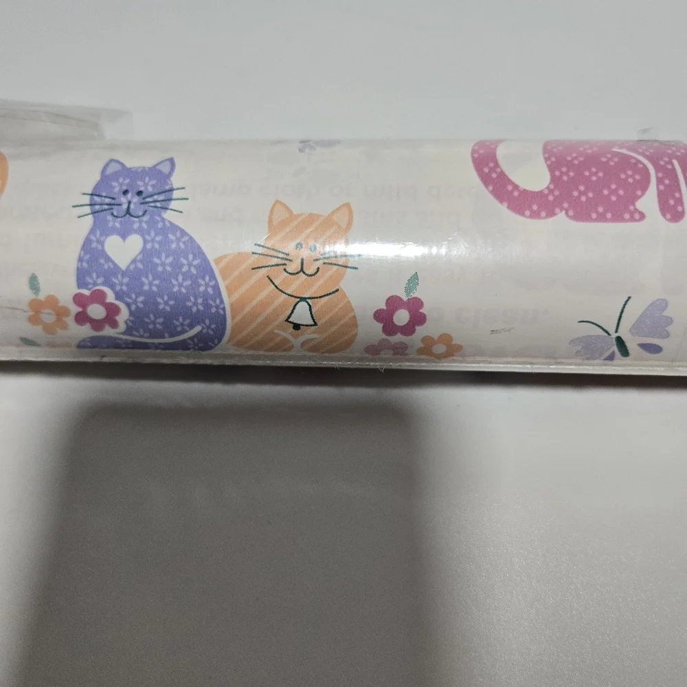 NWT Sealed Vintage Cats Galore Contact Self-Adhesive Plastic Shelf Liner Pastels